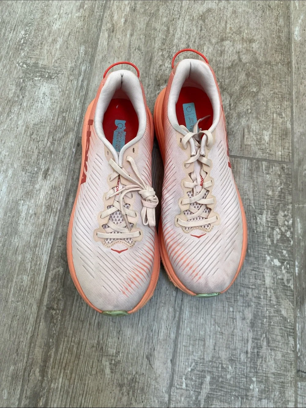 Hoka Women's Peach and Coral Athletic Running Shoes